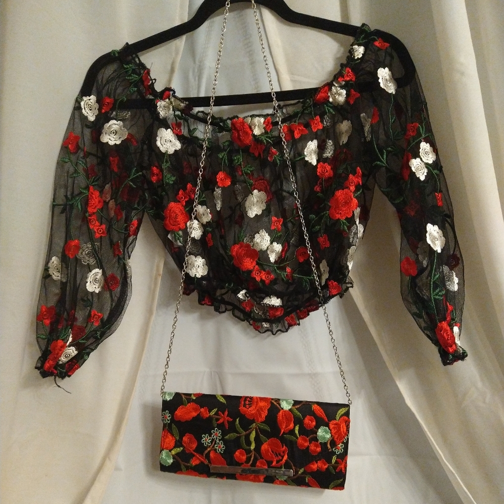 sheer crop (NWOT) and clutch